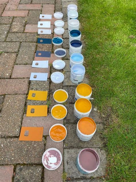 exterior paint sample pots